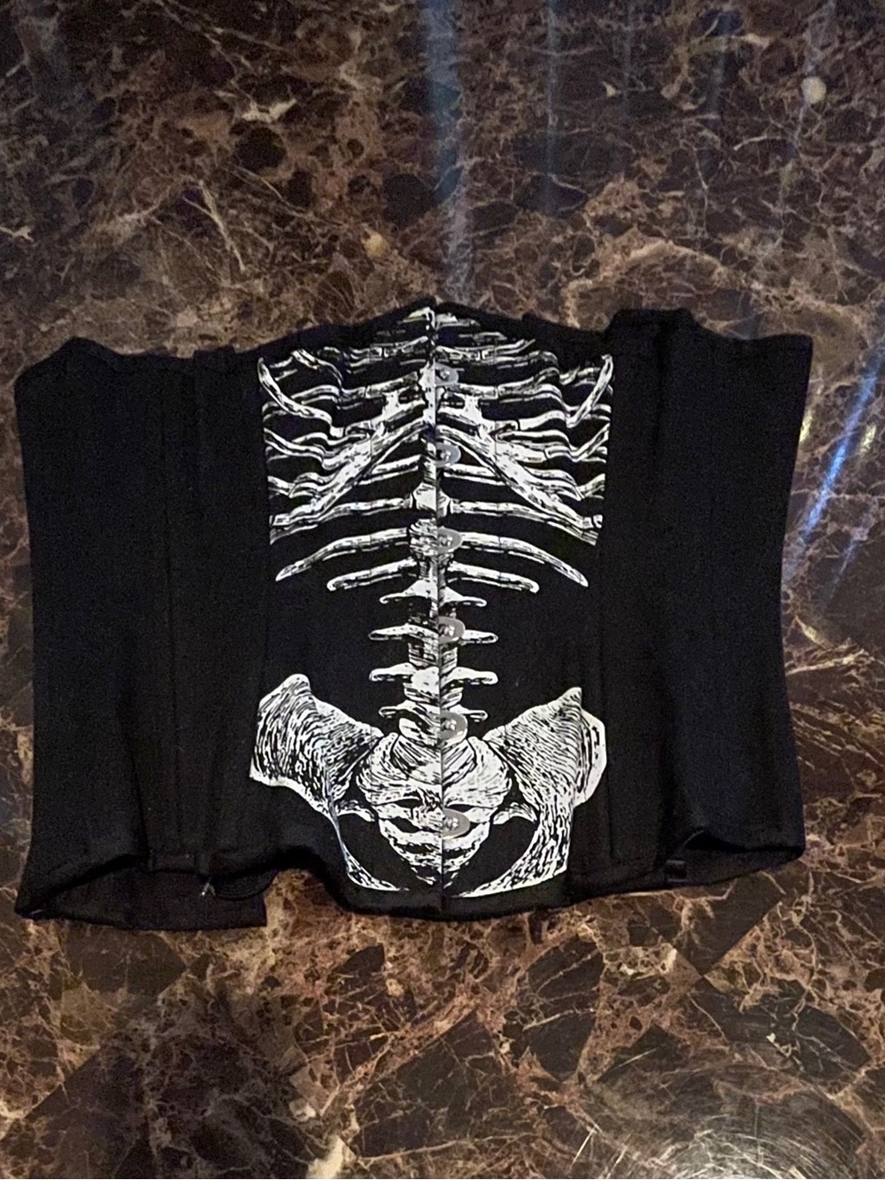 Skeleton waist trainer/ corset. Steel boned
